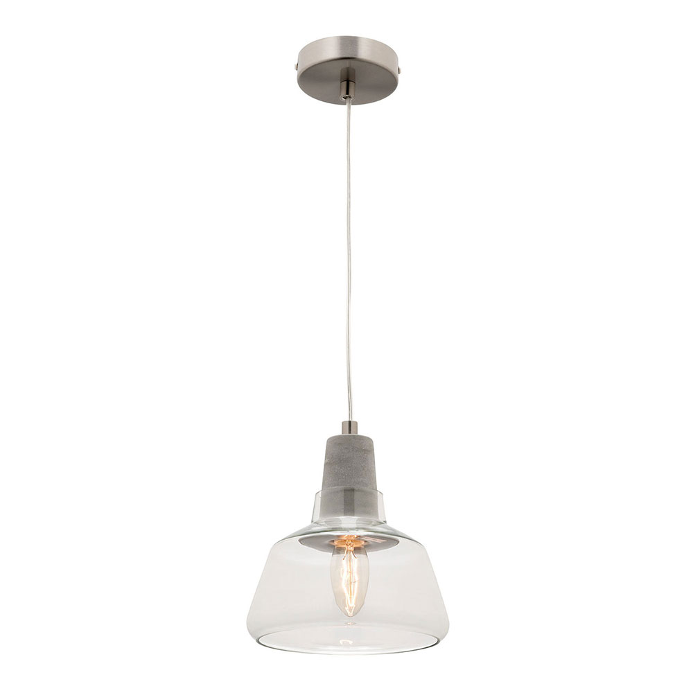 concrete and glass pendant light